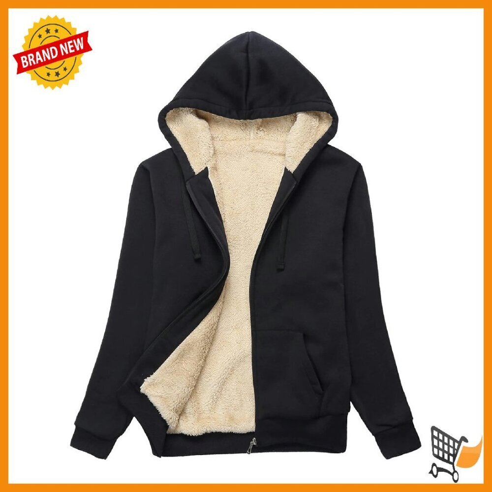 Sherpa Lined Fleece Hoodie Full Zip Women's Winter Sweatshirt